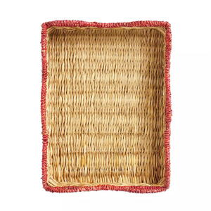 Decorative And Versatile Perfect For Your Morning Coffee Afternoon <b>Tea</b> Handcrafted Woven Seagrass <b>Tray</b> - Product Image 3