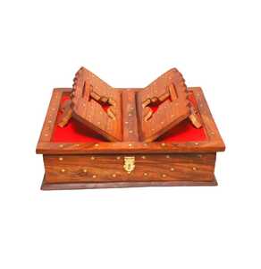 Soporte de Madera para el Corán Intrincadamente Tallado, Plegable, con Patrones Decorativos Florales Geométricos, Tradicional - Product Image 6
