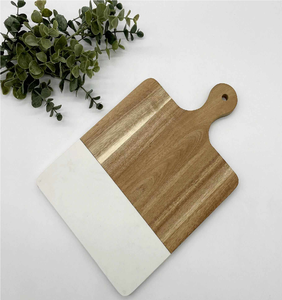 Tabla de cortar de lujo de mármol y madera de acacia, tabla de cortar de madera de acacia personalizada para cocina al precio más bajo - Product Image 5