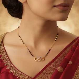 Hallmark Silver <b>Gold</b> Plated <b>Infinity</b> Love Mangalsutra for Casual Style - Product Image 2