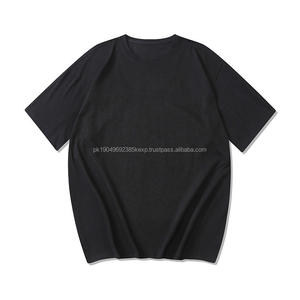Camiseta de algodón con logotipo bordado liso cómodo de alta calidad para hombre, camiseta de disfraz de 240 gramos de gran tamaño - Product Image 4