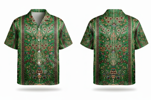 เสื้อเชิ้ตฮาวายคุณภาพสูง 100% ลายดอกไม้พิมพ์ลายวินเทจ ออกแบบเองได้ ติดกระดุม แขนสั้น สวมใส่สบายๆ สำหรับฤดูร้อน เหมาะสำหรับชายหาด สำหรับผู้ชาย - Product Image 3