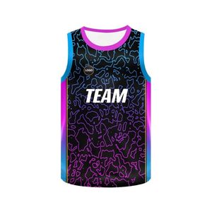 Camisetas de Baloncesto Cyberpunk con Diseño de Circuito Neón y Malla Gráfica, de Flujo de Aire, para Cancha, Venta al por Mayor Directa de Fábrica - Product Image 1
