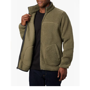 Sweat à capuche zippé en sherpa pour homme avec impression en relief, design streetwear, service de marque privée pour les marques streetwear américaines - Product Image 1