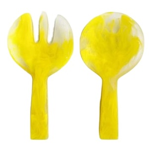 Yellow <b>Small</b> 2026 Resin Salad Server Spoon Set Customized Modern Classic Design <b>Mirror</b> Eco-Friendly Party Use - Product Image 1