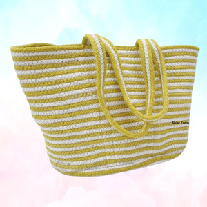 Sacs en corde de coton de qualité supérieure, durabilité et savoir-faire classiques, avec poche en coton et fermeture éclair, pour jeunes filles. - Product Image 1