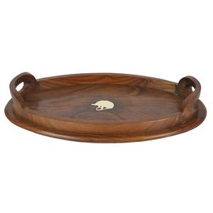 Polish Real Acacia <b>Breakfast</b> <b>Tray</b> With Handles Oval Shape Decorative <b>Trays</b> For Home Cheap Price Commercial Use - Product Image 4