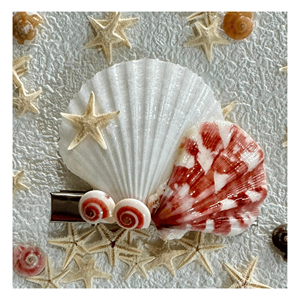 Pinzas para el Cabello con Conchas Marinas, Resina Natural y Aleación, Accesorios Decorativos para Peinado, Hechos a Mano en Vietnam, para Mujer - Product Image 2