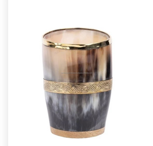 Brandy Valley Viking corne verres à liqueur sculpté religieux véritable corne de vache taille personnalisable cadeau de mariage - Product Image 3