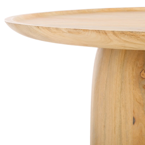 Mesa de Centro Moderna para Sala de Estar, Estilo Orgánico, Redonda, de Madera de Mango Sólida, Acabado Natural, Duradera, Fácil de Limpiar - Product Image 6