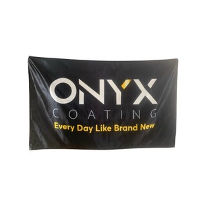 Banderas Kim Rectangulares de Poliéster, Asta de Aluminio, Impresión Digital, Bandera Promocional Resistente para Colgar, Modelo ATF01, Bolsa de Papel - Product Image 2