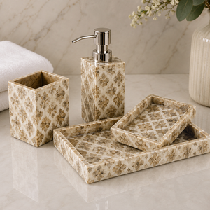 Customized Handmade Bone Inlay Soap Holder <b>Bathroom</b> Decor <b>Set</b> Tray Premium <b>Bathroom</b> <b>Accessories</b> for Hotels Apartments and Villas - Product Image 1