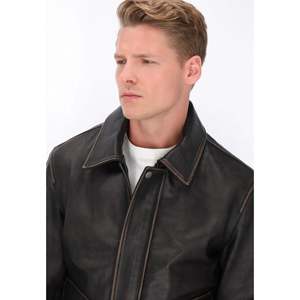 Veste en cuir épaisse imperméable pour homme, automne, avec doublure en polyester et look vintage - Product Image 3