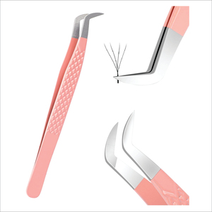 Pinzas Doradas para Extensión de Pestañas, Agarre Fuerte, Punta Redonda, Acero Inoxidable, Pinzas de Volumen de 90 Grados, Mejor Marca Privada - Product Image 4