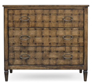 <b>Rustic</b> Basketweave Wood Chest Of Drawers Antique Solid Wood 3 Drawer Storage <b>Cabinet</b> Unique Textured Bedroom Accent Furniture - Product Image 2