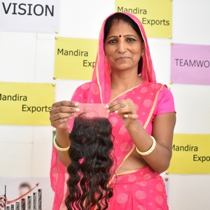 Extensiones de cabello humano vietnamita negro Virgen sin procesar alineado con cutícula 100% Extensiones de cabello humano ondulado con cierre 5*5 - Product Image 2