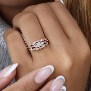 Diamante de Corte Brillante Cultivado en Laboratorio IGI, Engaste de Barra Hecho a Mano, Oro Rosa de 14k Vintage, Unisex, para Boda/Aniversario/Fiesta/Compromiso - Product Image 3