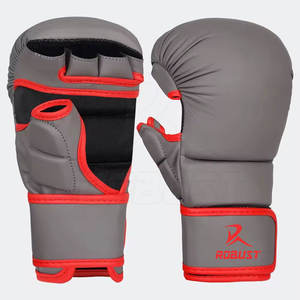 Gants de MMA en cuir pour l'entraînement et les exercices, avec un soutien ferme du poignet, paume antidérapante et fermeture auto-agrippante. - Product Image 6