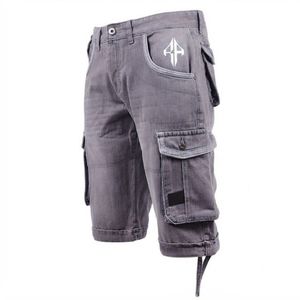Pantalones Cortos de Mezclilla para Hombre, de Alta Calidad, con Estampado de Serigrafía, Estilo Jeans, de Pierna Ancha, Material Spandex/Poliéster - Product Image 2