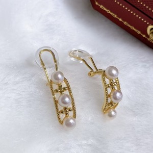 Boucles d'oreilles à clip rétro de haute qualité, simples et exquises, en perles d'eau douce naturelles, vente en gros, bijoux fins pour femmes - Product Image 2