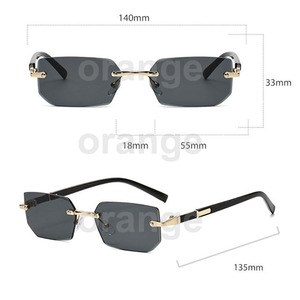 Lunettes de soleil sans monture en métal pour femmes et hommes, tendance, couleurs bonbon, lunettes de soleil pour fêtes - Product Image 3