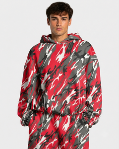 Camouflage <b>Men's</b> Oversized Contrastline Custom Hoodie Oversized Breathable Premium Cotton Fleece Casual <b>Pullover</b> <b>Mens</b> Sweatshirt - Product Image 1