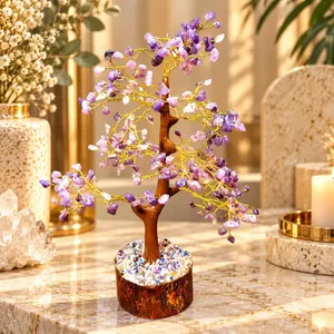 Wholesale Natural Lepidolite <b>Crystal</b> <b>Tree</b> Handmade Gemstone Money <b>Tree</b> Feng Shui Home Decor - Product Image 4