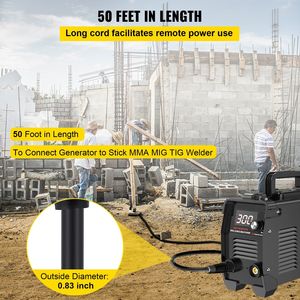 40Amp 50ft 250V สายต่อเชื่อม8เกจ3ง่าม miglincolnplasmilertig NEMA 6-50ปลั๊กเชื่อมสายไฟสำหรับลินคอล์น - Product Image 4