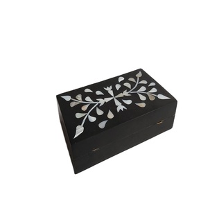 Premium Quality Custom Wood Ring <b>Boxes</b> Perfect <b>Black</b> Bone Inlay with Mother Pearl Jewelry Organizer Custom Packaging for Storage - Product Image 1