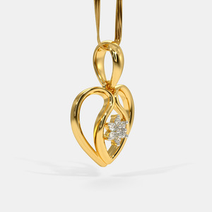 Collar con Colgante de Diamante Cultivado en Laboratorio, Diseño Floral de Corazón Abierto, Oro Amarillo de 14K, con Longitud de Cadena Personalizable - Product Image 5