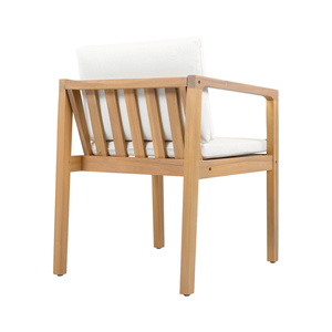 Modern Outdoor <b>Teak</b> Finish Round Dining <b>chair</b> With Cushioned <b>Chairs</b> Garden Patio Furniture - Product Image 5