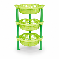 Ensemble de 3 chariots de rangement multifonctionnels rectangulaires pliables en plastique écologique à trois niveaux réglables certifiés ISO