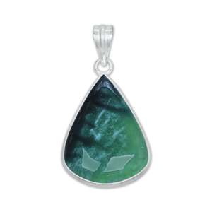 Colgantes y collares de moda para unisex con gemas de jade nefrita en forma de colgante de latón plateado al mejor precio. - Product Image 3
