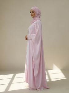 Abaya en coton évasée pour femme, manches longues, longueur ras du sol, coupe ample, respirante, séchage rapide, légère, décontractée, pour les fêtes - Product Image 4