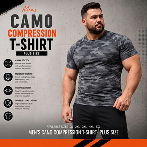 Camo Printed <b>Compression</b> T <b>Shirt</b> <b>Men</b> Short Sleeve Rash Guard Tee Plus Size Gym Fitness Base Layer <b>Shirts</b> <b>Men</b> Yoga Wear T-<b>Shirts</b> - Product Image 3