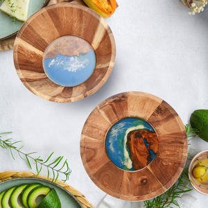 Cuencos Artesanales de Madera y Resina, Cuenco Pequeño de Diseño Brillante de Madera Natural para Servir Alimentos, Sin Recubrimiento, Hecho a Mano con Madera de Acacia - Product Image 4