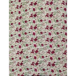 Edredón Reversible de Algodón 100% con Estampado Floral a Mano, Estilo Vintage, Ecológico, para Cama Doble, Color Blanco - Product Image 3