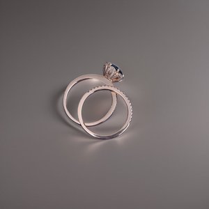 Sterling <b>Silver</b> IGI Certified Blue Topaz Engagement <b>Ring</b> <b>Set</b> 14K Rose Gold Plated Halo Wedding Jewelry Women Party Wholesale - Product Image 3