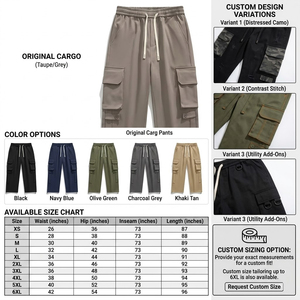 Cosh Sports Pantalons cargo pour hommes – Pantalons Techwear à coupe ample avec cordon de serrage et design multi-poches - Product Image 6
