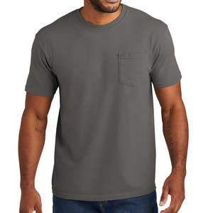 Camisetas de Hombre Color Gris, Manga Corta, Material de Algodón y Poliéster, Tejido Transpirable, Ropa Casual de Verano - Product Image 1