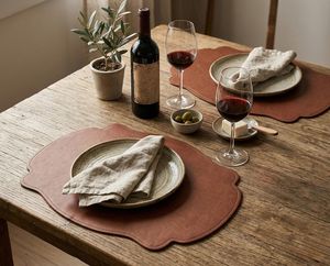 Wholesale Genuine Leather <b>Table</b> <b>Mat</b> Heat Resistant Luxury Placemats Custom Logo Waterproof Dining <b>Mats</b> LPM-0004B - Product Image 6
