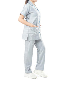 Ventes en gros de blouses médicales unisexes pour hôpitaux, infirmières, manches courtes, tissu jersey, matière spandex, ensembles de blouses - Product Image 2