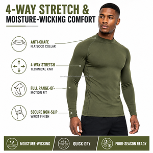 Camiseta Deportiva de Compresión para Hombre, Ajuste Atlético, Alternativa Personalizada para Gimnasio, Entrenamiento, Tejido de Secado Rápido, Venta al Por Mayor - Product Image 3