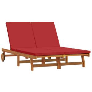 Tumbona Reclinable de Madera Maciza de Acacia 125 x 200 x 84 cm Marrón - Para Relajación al Aire Libre - Product Image 2