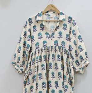 Vestido Midi Tipo Túnica Informal, Estampado Floral, 100% Algodón, Transpirable, Estilo Boho |   Ropa Sostenible para Mujer - Product Image 2