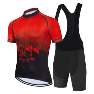 Ensemble de maillots et de shorts de cyclisme personnalisés en gros, uniforme de cyclisme OEM, respirant, séchage rapide, léger, 100% polyester, confortable - Product Image 1