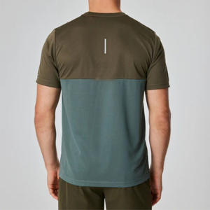 Camiseta Deportiva de Manga Corta para Hombre, Cuello Redondo, Color Sólido, Secado Rápido, Tejido de Poliéster, Corte Regular, Ropa Deportiva - Product Image 5