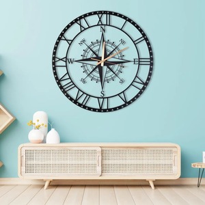 Horloge murale décorative pour l'intérieur, en métal, avec sonnerie horaire, mouvement sautillant, design traditionnel - Product Image 4