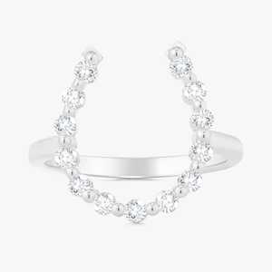 Lab Grown Diamond Statement <b>Rings</b> Open U Shape Horseshoe <b>Stacking</b> Band For Women Prong Set Wholesale 10K 14K 18K Solid Real Gold - Product Image 5
