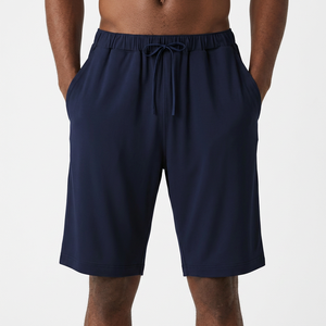Shorts Bermuda pour homme, couleur unie, cordon de serrage à la taille, poches, décontractés, respirants, en polyester tricoté - Product Image 6
